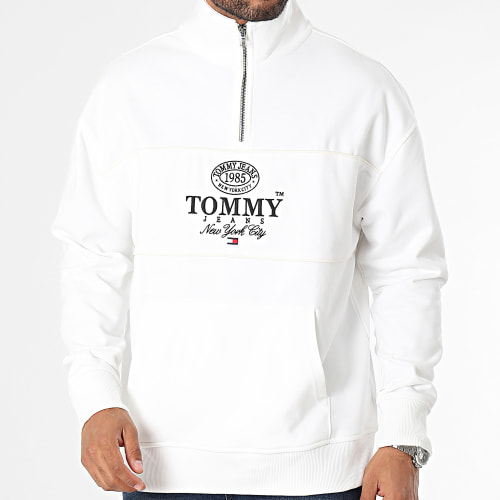 Sweat Col Montant Zippé Relax Luxe Athletic 7800 Blanc