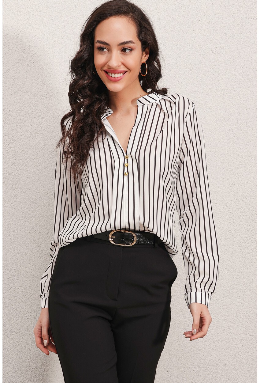 MT Clothes P-CHEM_SAT_RAY - Chemise Satin à Rayure