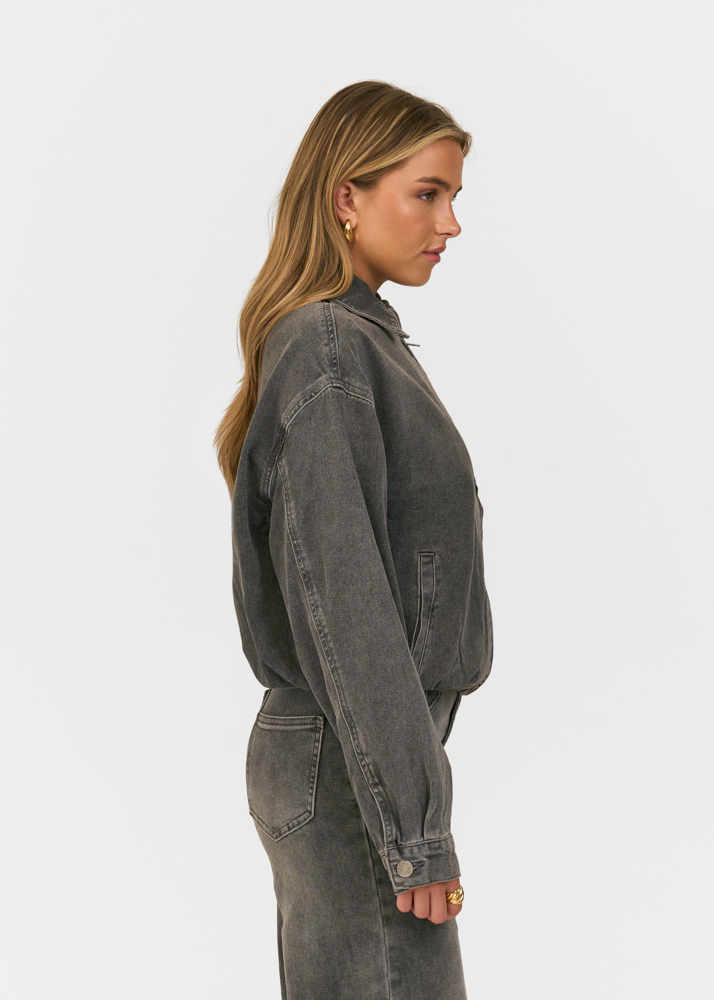 Denim jacket ash grijs