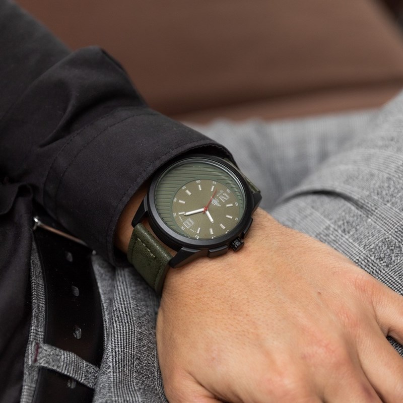 Montre Homme M. JOHN bracelet Cuir Vert