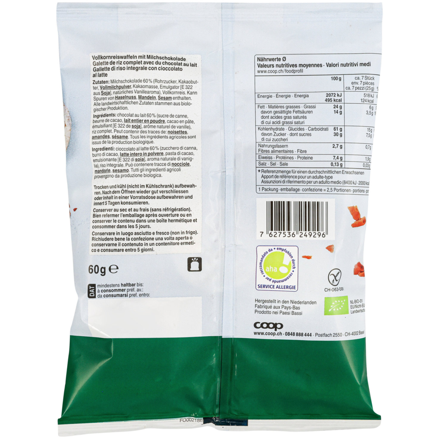 Naturaplan Bio Mini-Reiswaffeln Milchschokolade