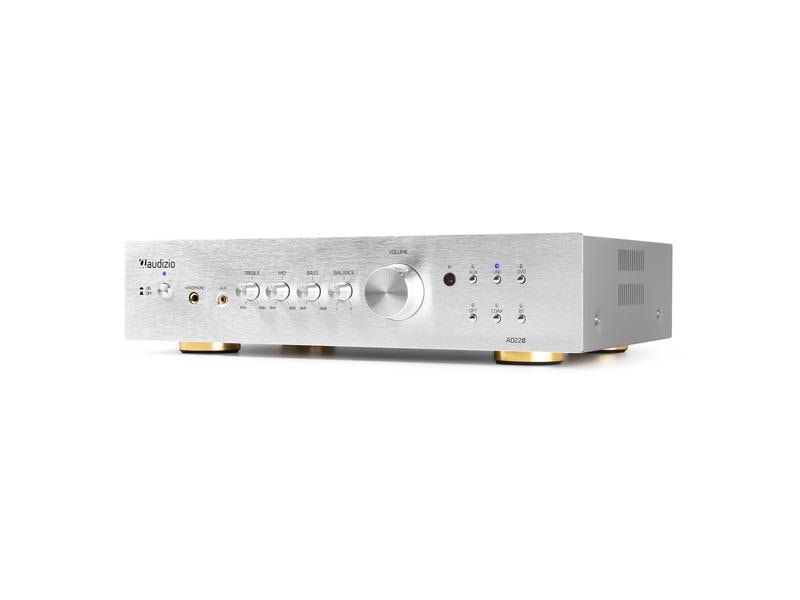 Audizio Stereo-Verstärker AD220A Silber Vielseitiger 2-Kanal-Verstärker mit grosser Funktionalität