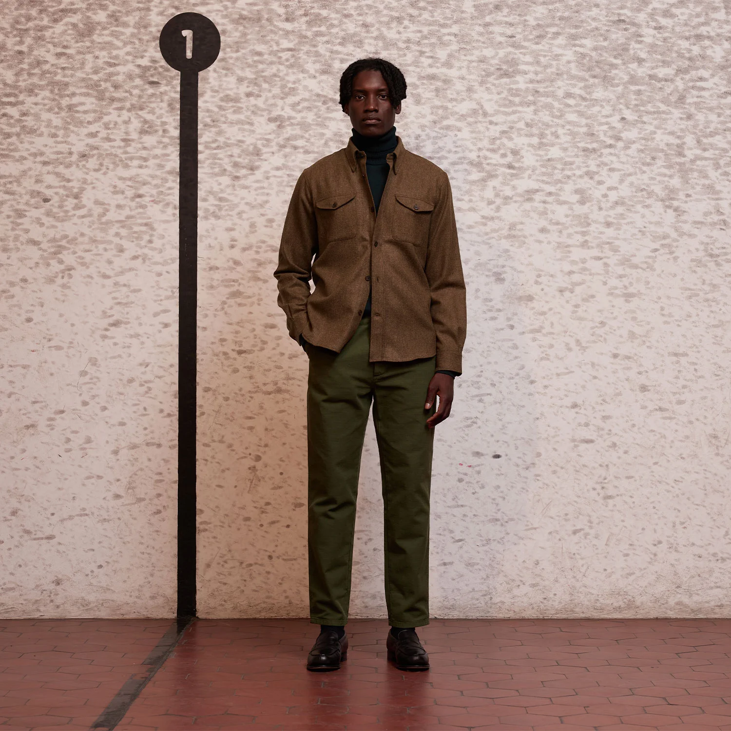 Hazelnut merino wool overshirt