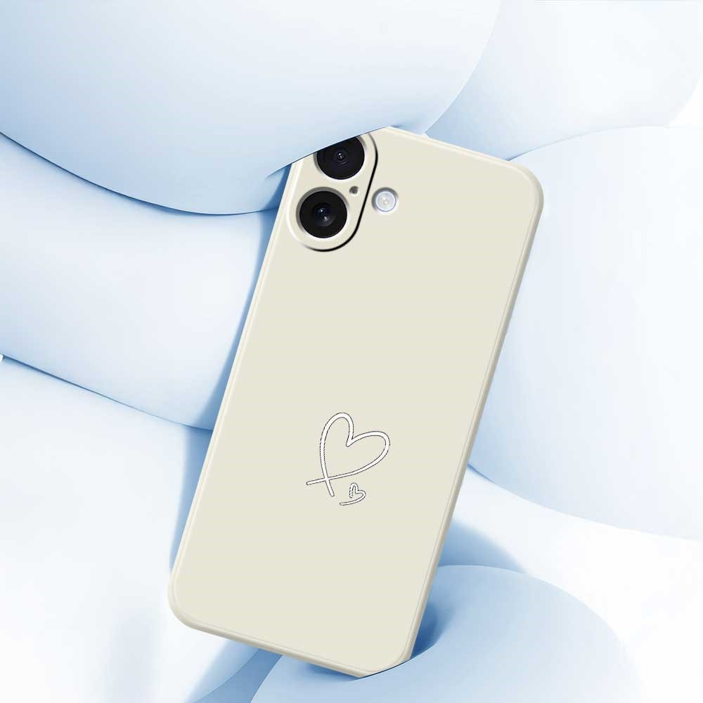 iPhone 17 Gummi Case Hülle mit Kameraschutz - Lila (Herz)