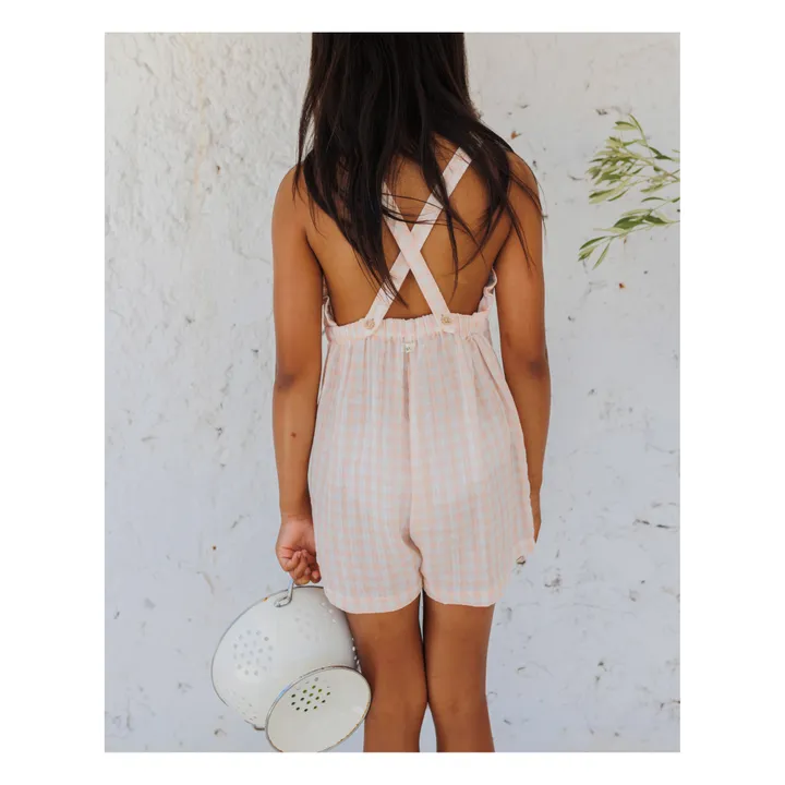 Búho Combishort Vichy Mousseline | Saumon