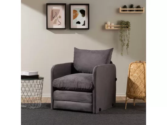Fauteuil convertible en tissu Saga