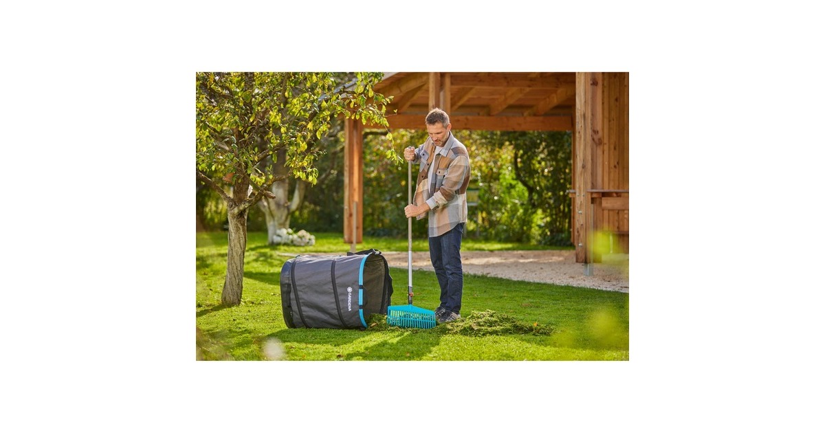 GARDENATuinafvalzak pop-up rechthoekig, maat L  (Zwart/turquoise, Tot 220 liter)