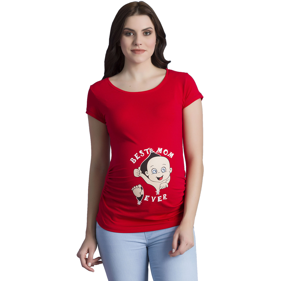 M.M.C. Umstandsshirt Best Mom Ever mit Motiv Rot