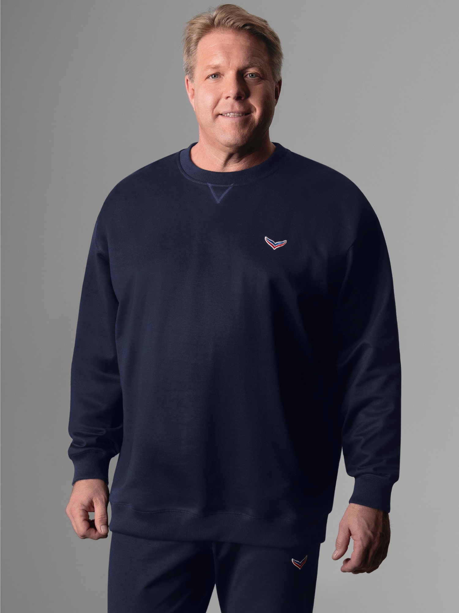 Oversized Sweatshirt mit Logo-Patch Navy