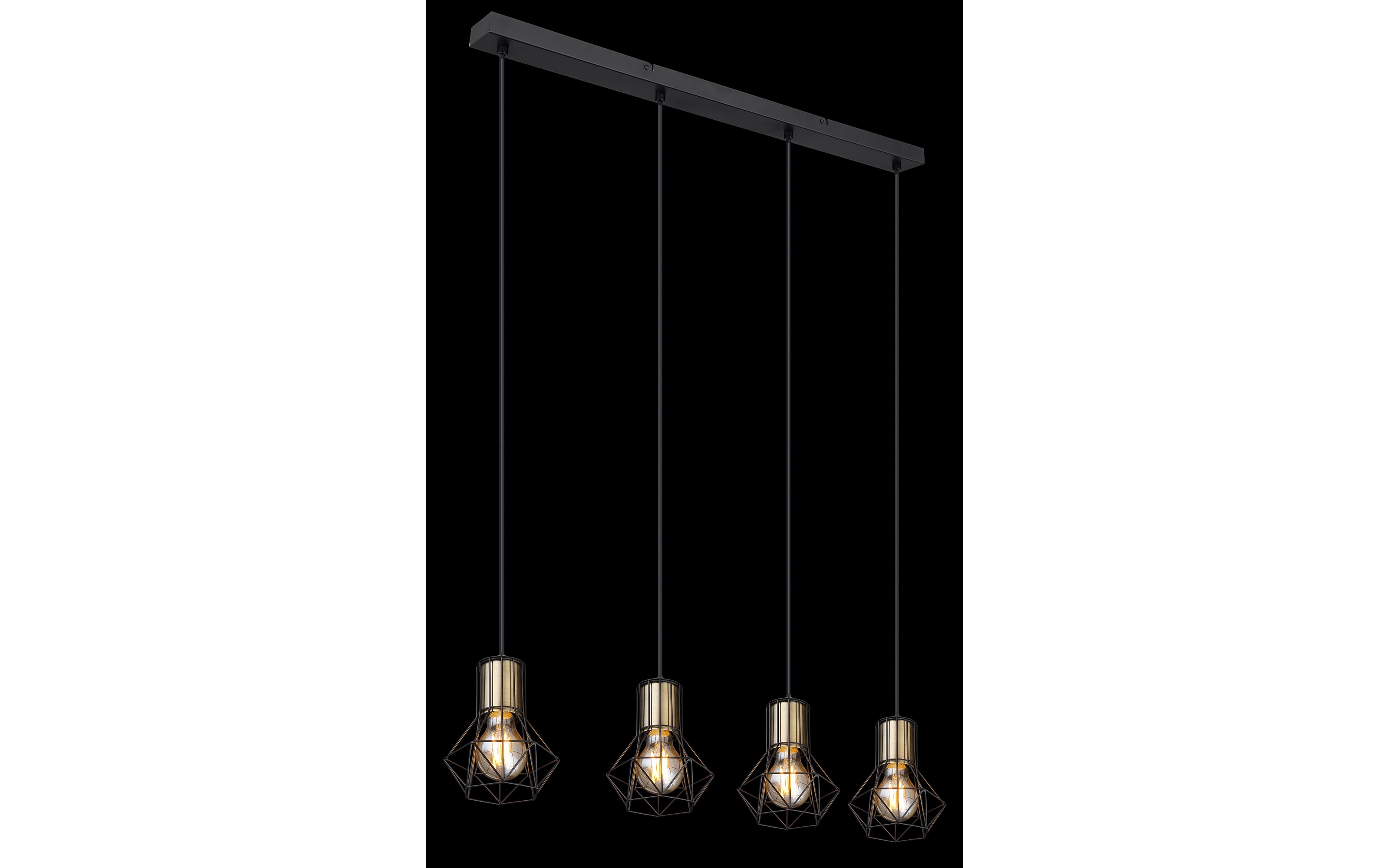 Pendelleuchte Priska, schwarz, 4-flammig, 72 cm