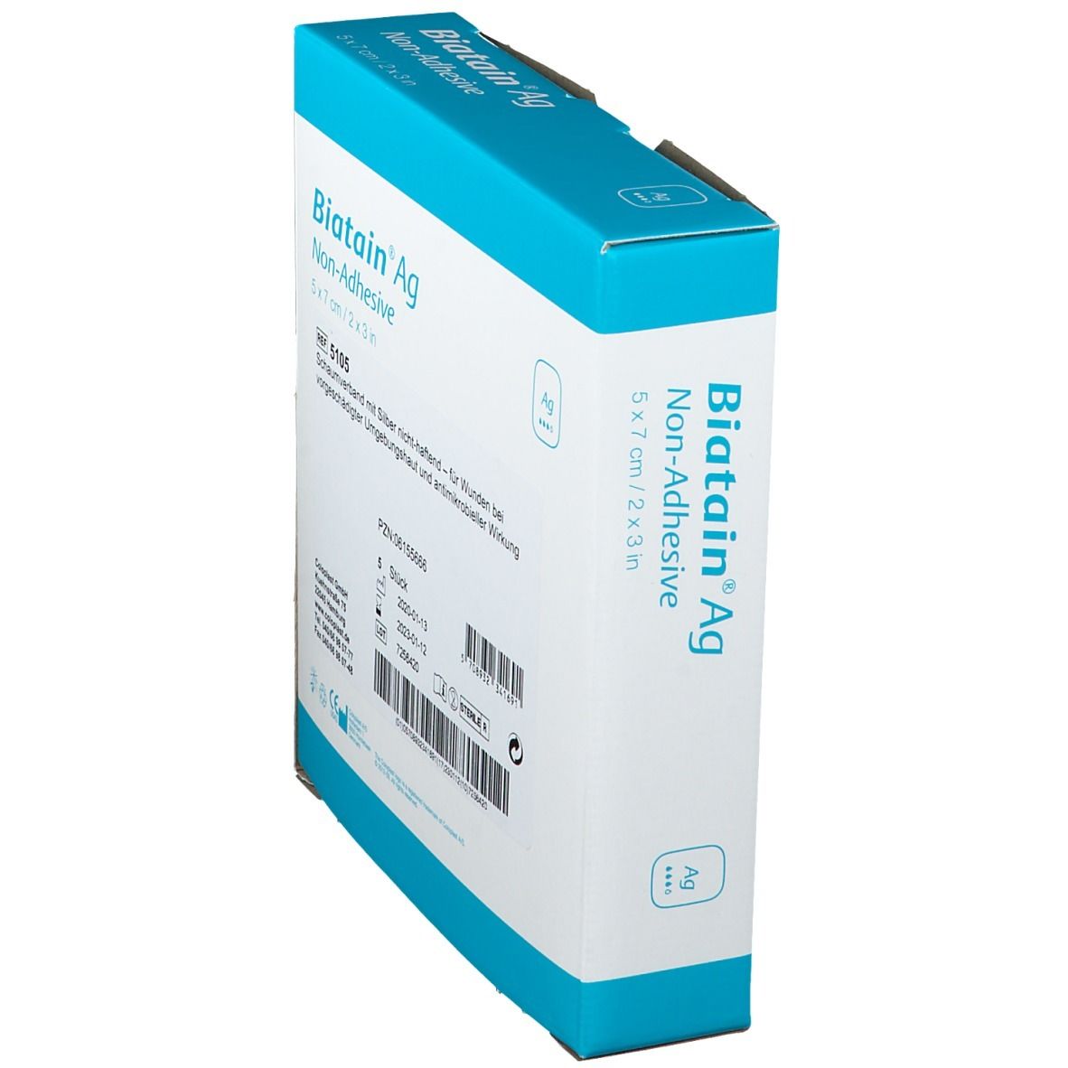 BIATAIN® Ag Schaumverband mit Silber nicht-haftend 5 x 7 cm