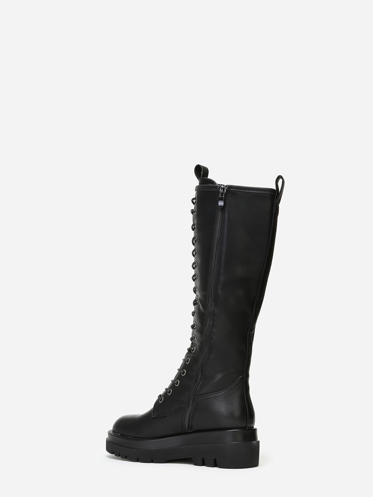 Bottes en simili style rangers crantées- Noir