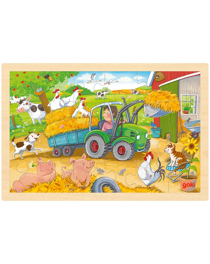 Einlegepuzzle KLEINER TRAKTOR in bunt