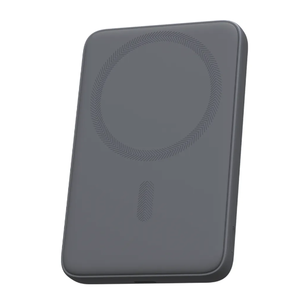 (20W) MagFusion 5000mAh Qi Wireless Powerbank Pad USB C Ladegerät mit LED Anzeige (PB-MS03 GR) - Grau