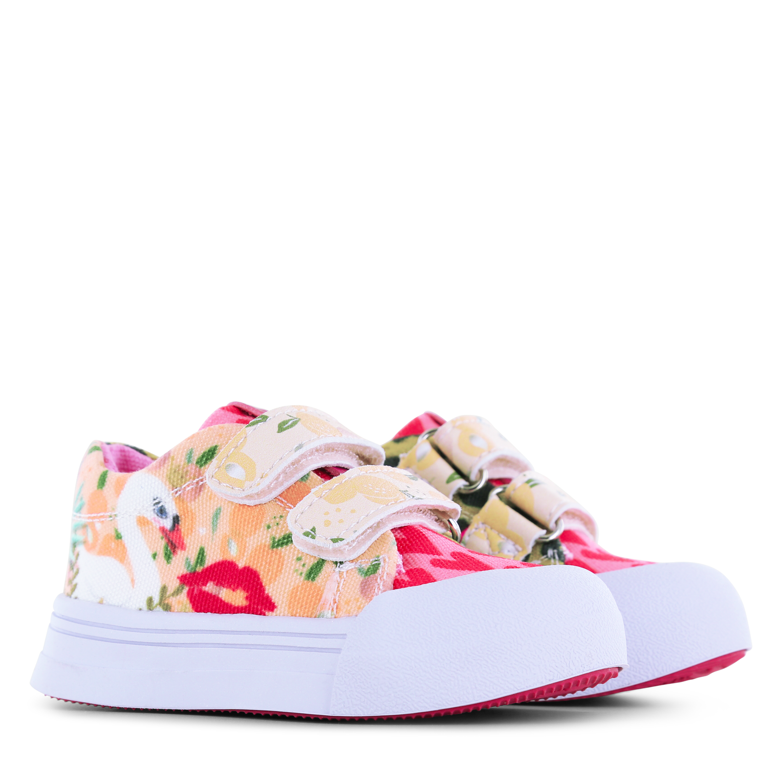 Go Bananas sneaker klittenband - Zwaan Canvas | Meisjes schoenen