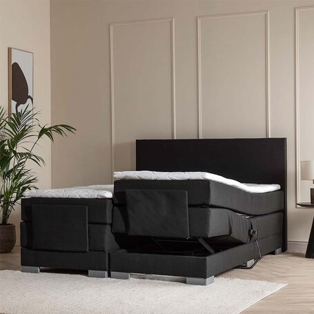 LEEGVERKOOP Boxspringset Julia Elektrisch - Zwart 90 x 210