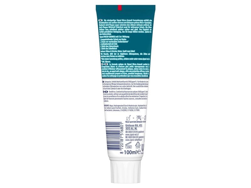 Signal Zahnpasta Micro-Granuli 100 ml Zahncreme für gründliche und schonende Reinigung
