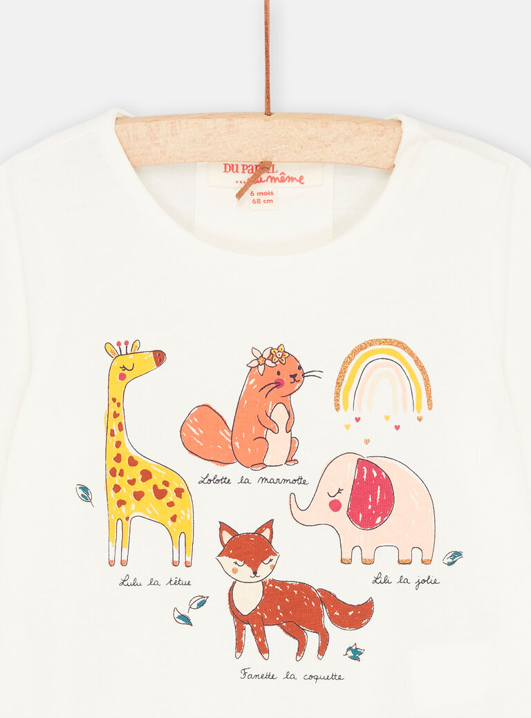 T-shirt écru à manches longues