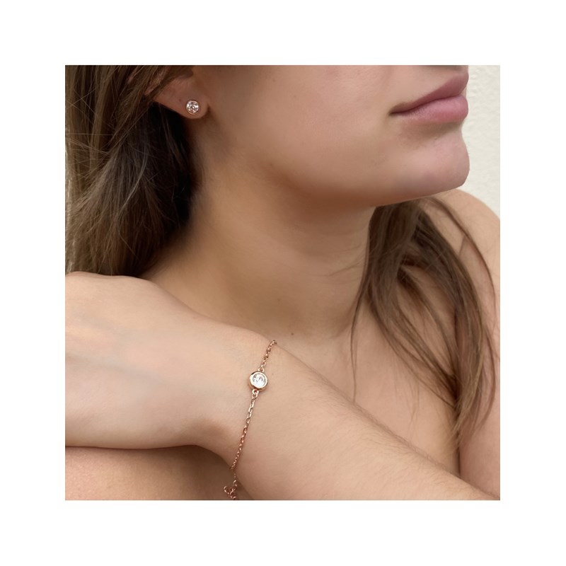 Parure Birth Stone Moon - Or Rosé et Cristal