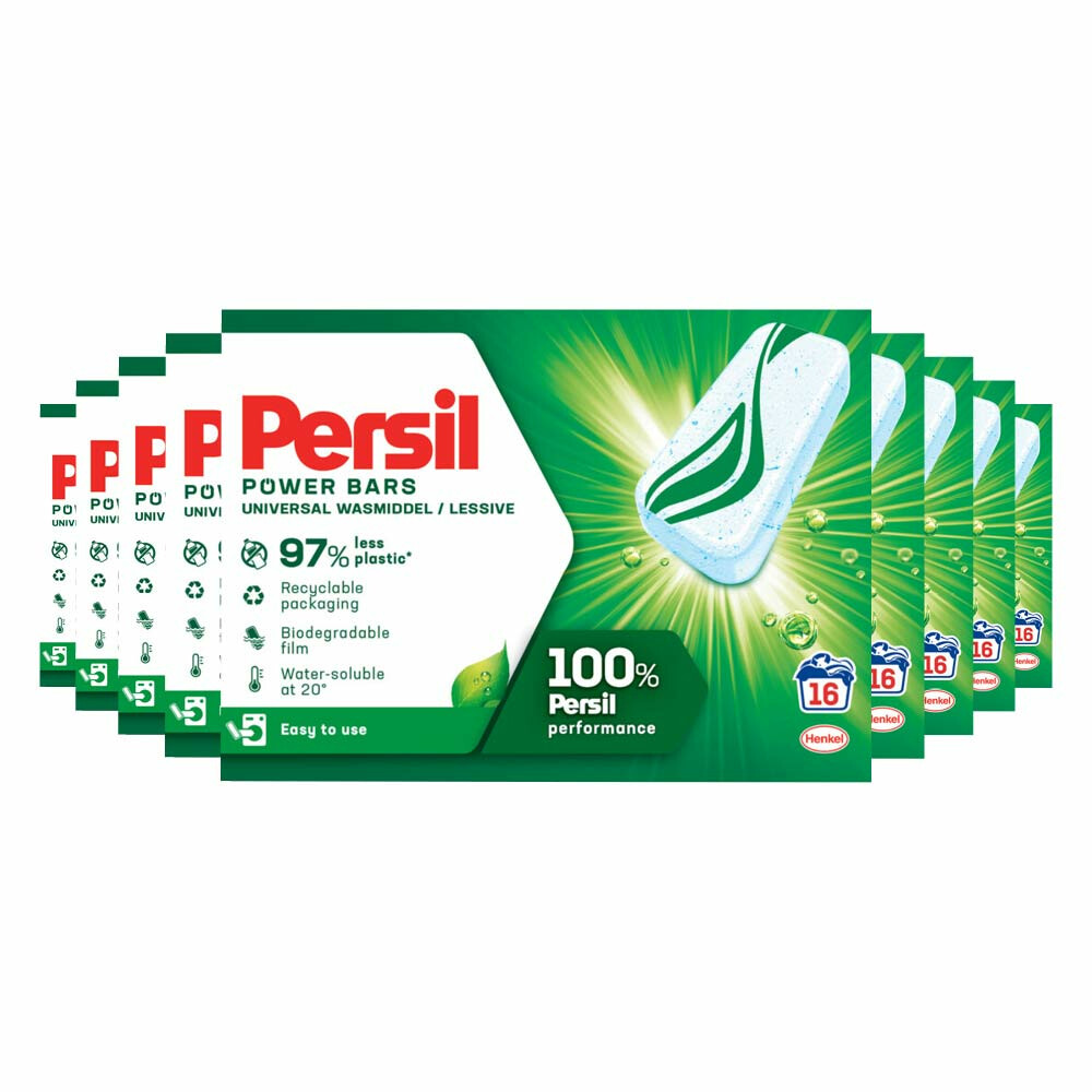 9x Persil Wasmiddel Power Bars Universal16 stuks
