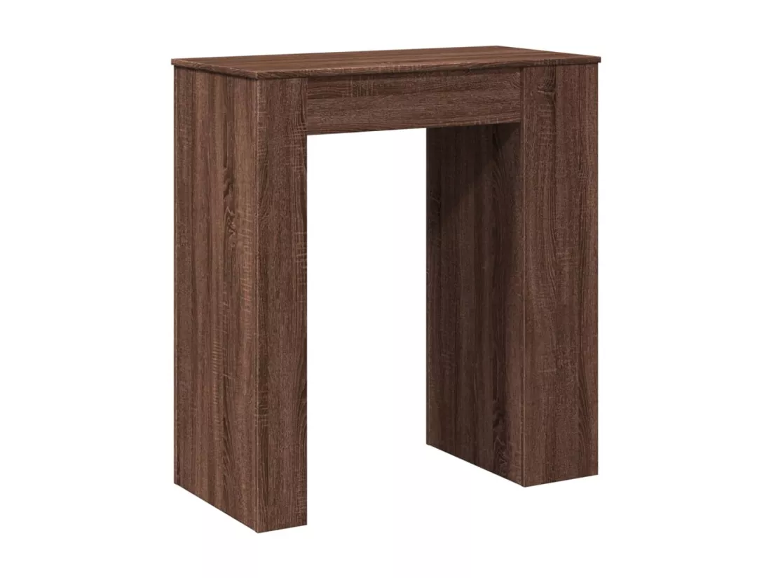 Table de bar avec étagères chêne marron bois d'ingénierie