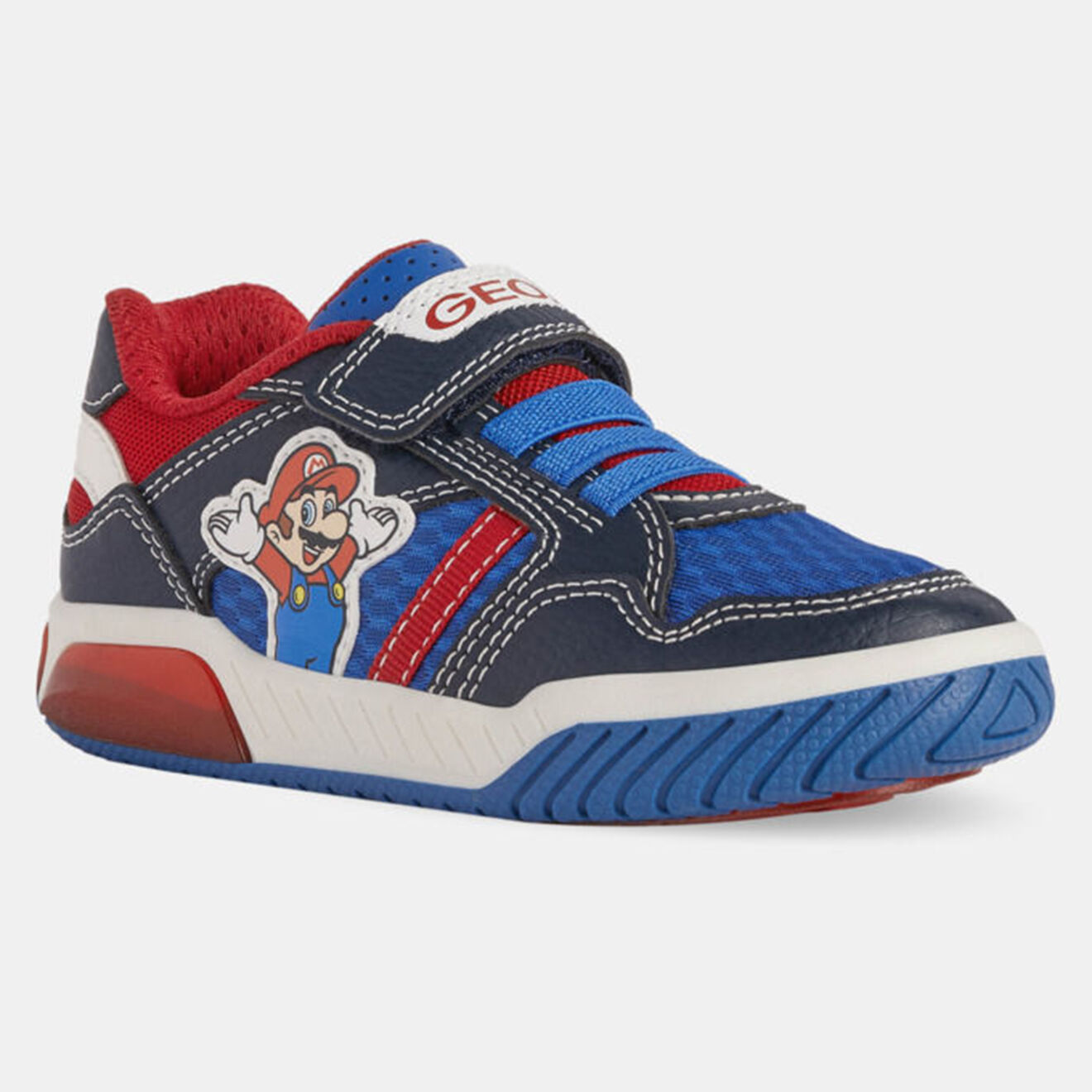 Geox Baskets Inek Mario Geox x Super Mario à scratchs bleu/rouge