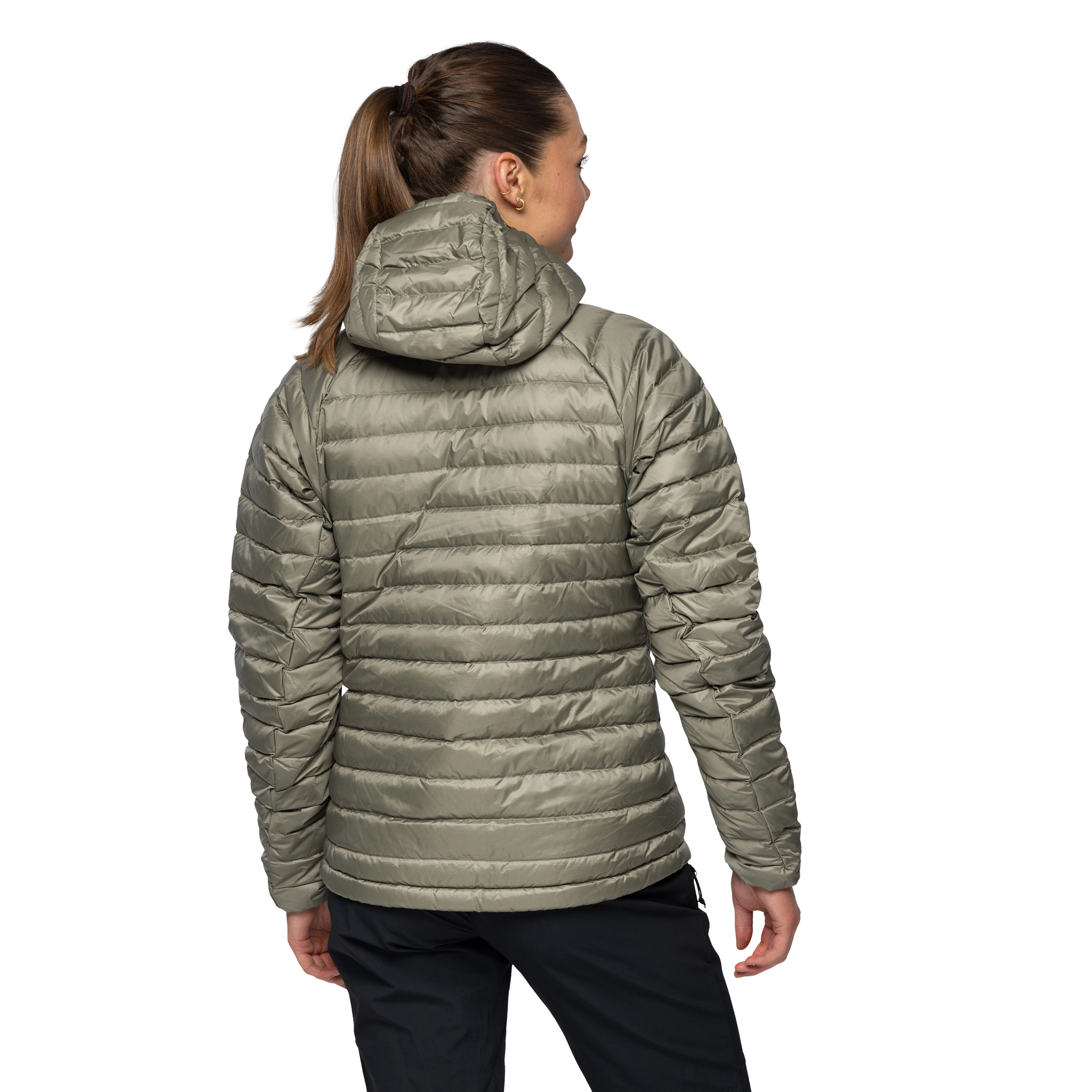 Vaagaa Light Down Jacket Hood Women Green Mud