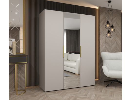 ABIKS MEUBLES - Armoire marbella 2 202/150/52 3 portes (cachemire/doré)