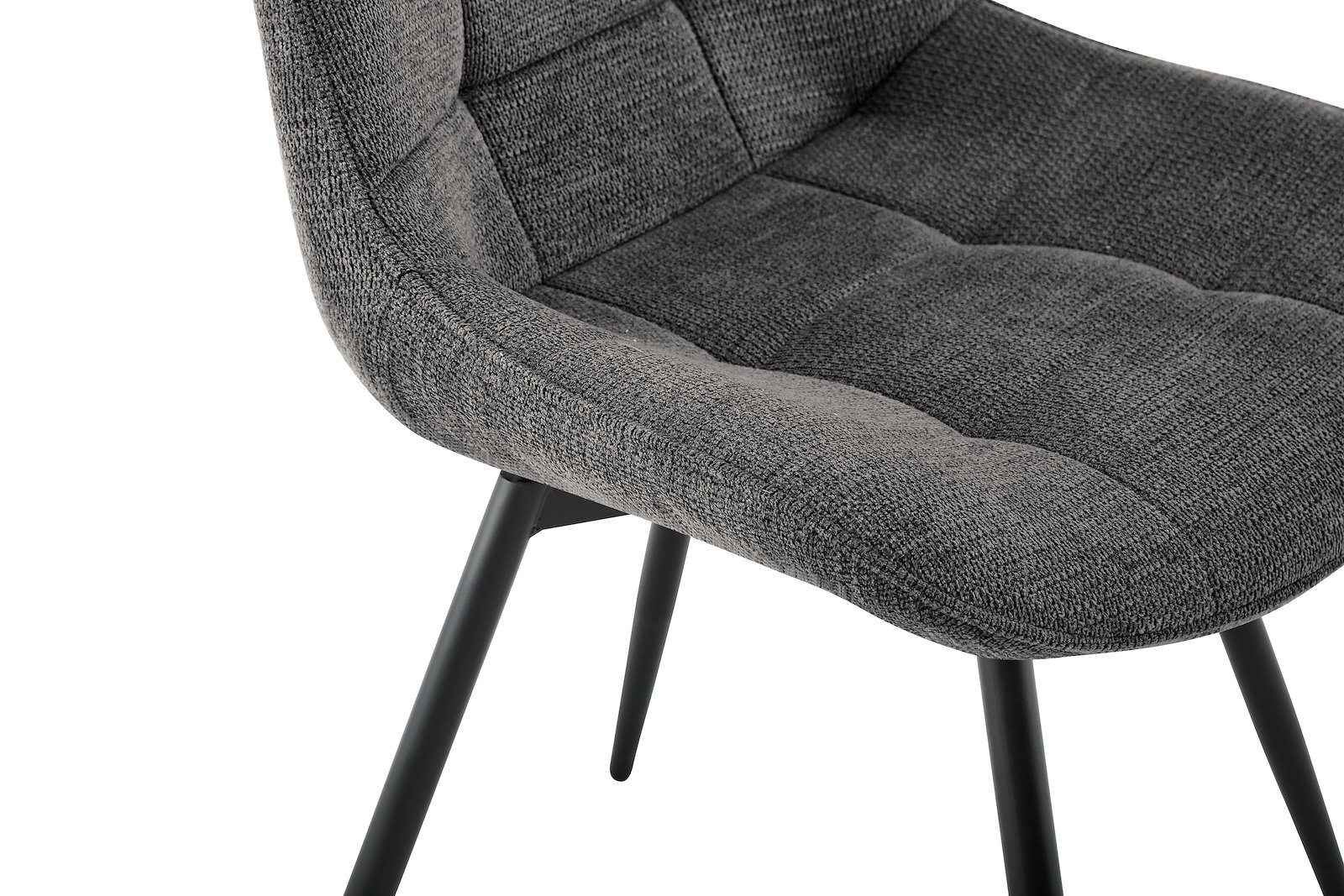 Turn spisestol sort metall understell med sving 360 grader, stoff Aragon 97 brun