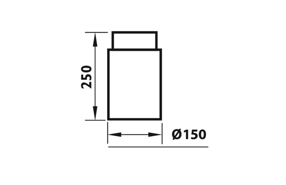 RETT RØR ADURO Ø150X250MM