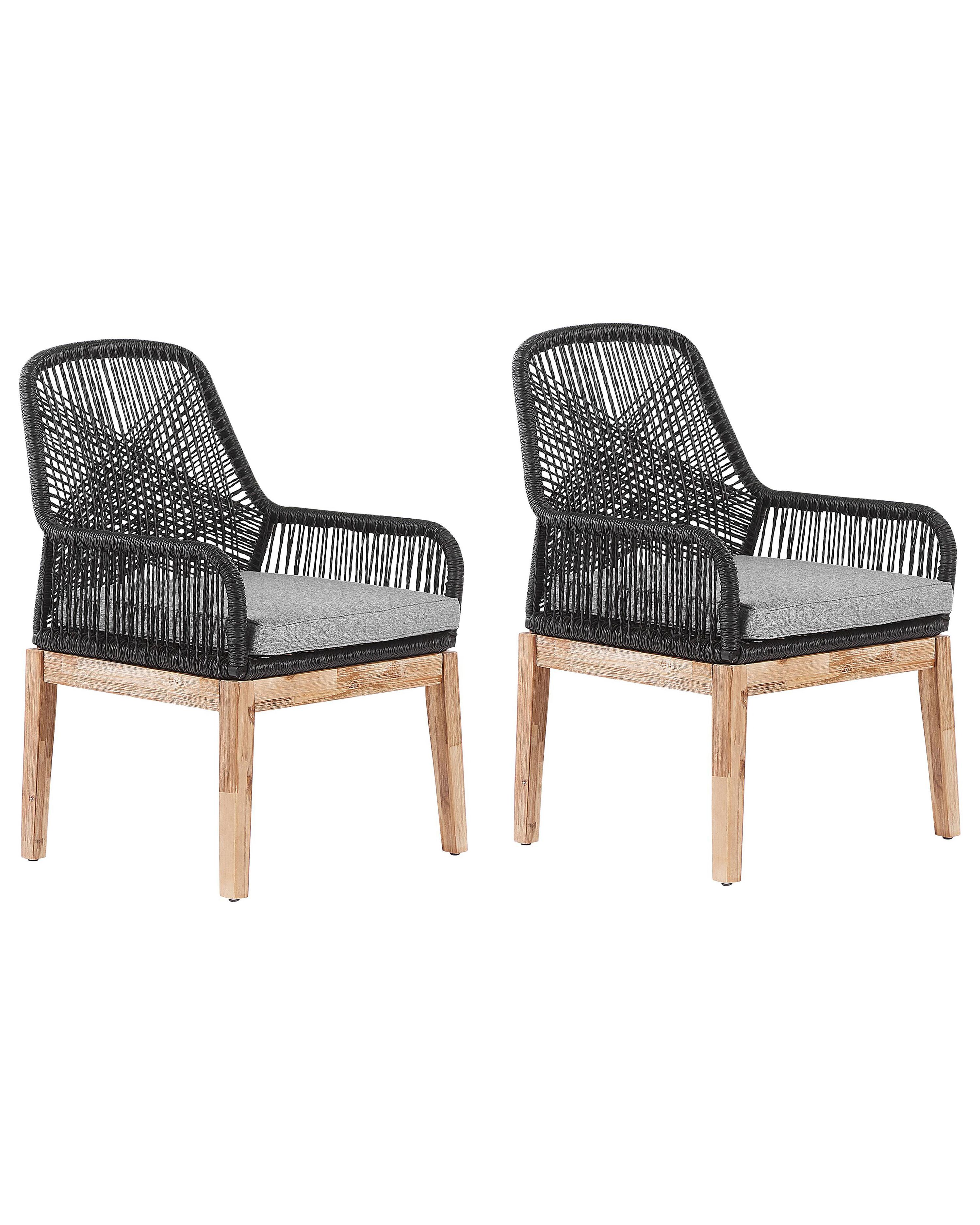 Set van 2 stoelen met zitkussen OLBIA Synthetisch materiaal Zwart