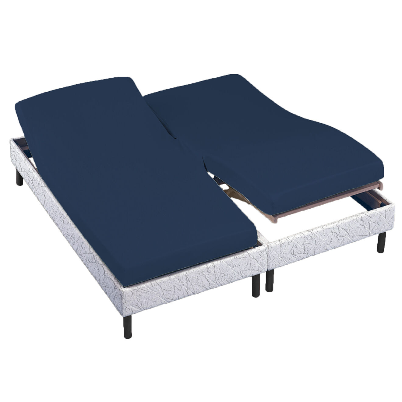 United by PDC Drap housse 100% Percale de Coton bonnet 30 cm bleu