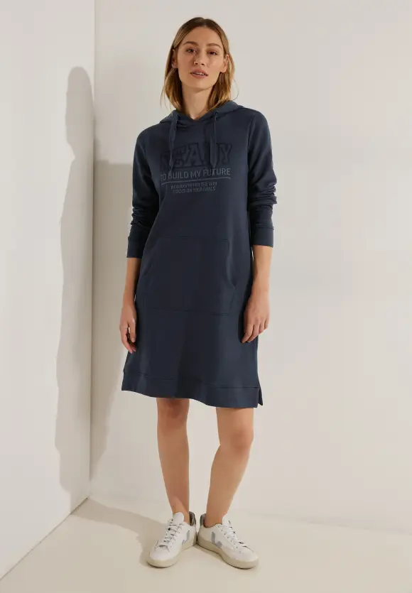 Frontprint Hoodie Kleid - night sky blue