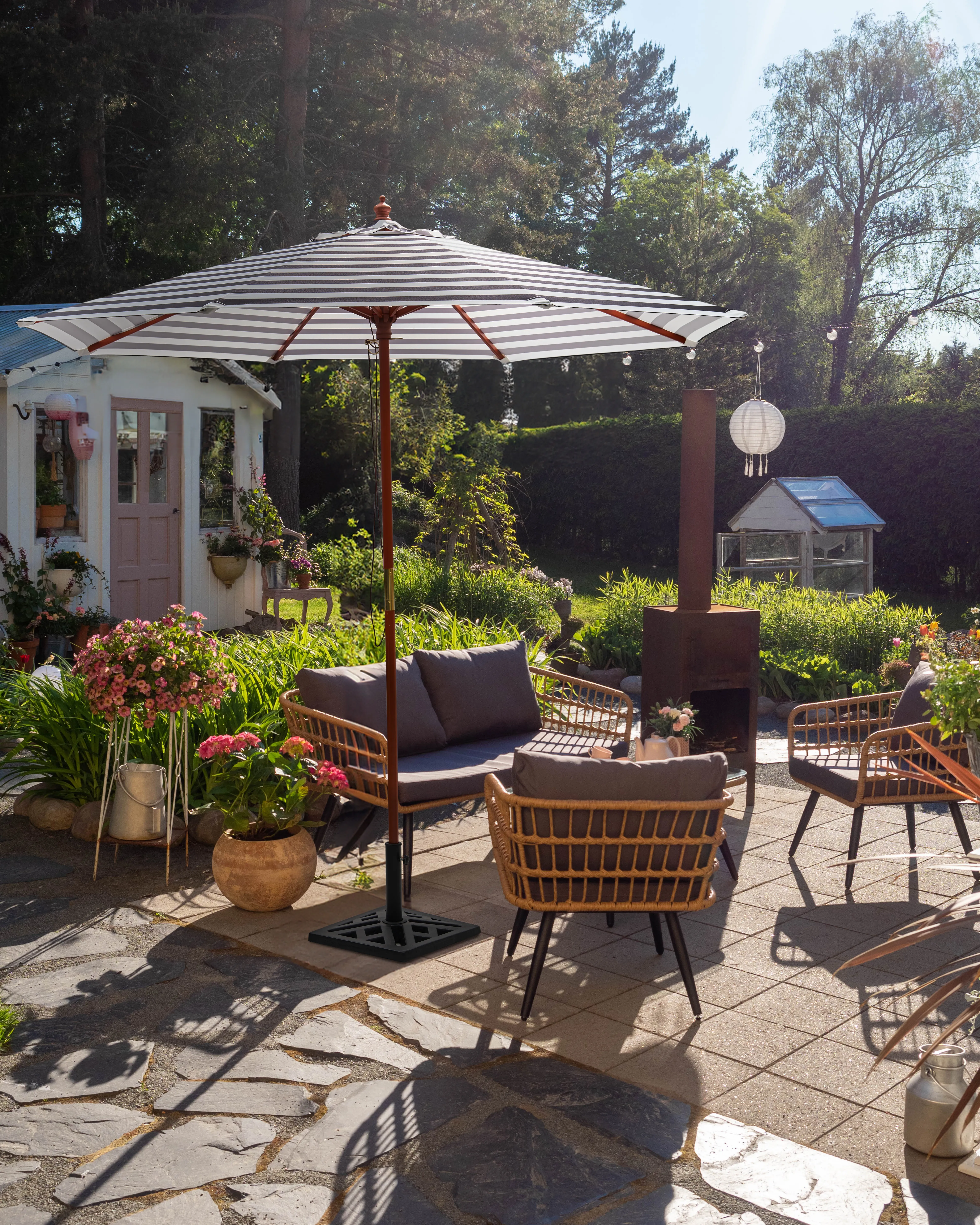 Parasol 260 cm FERENTILLO Zwart