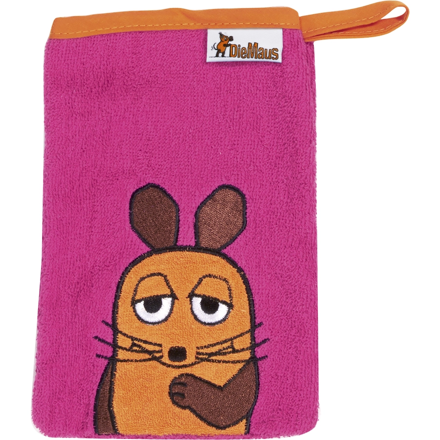 Playshoes Girls Frotte-Waschhandschuh Die Maus pink