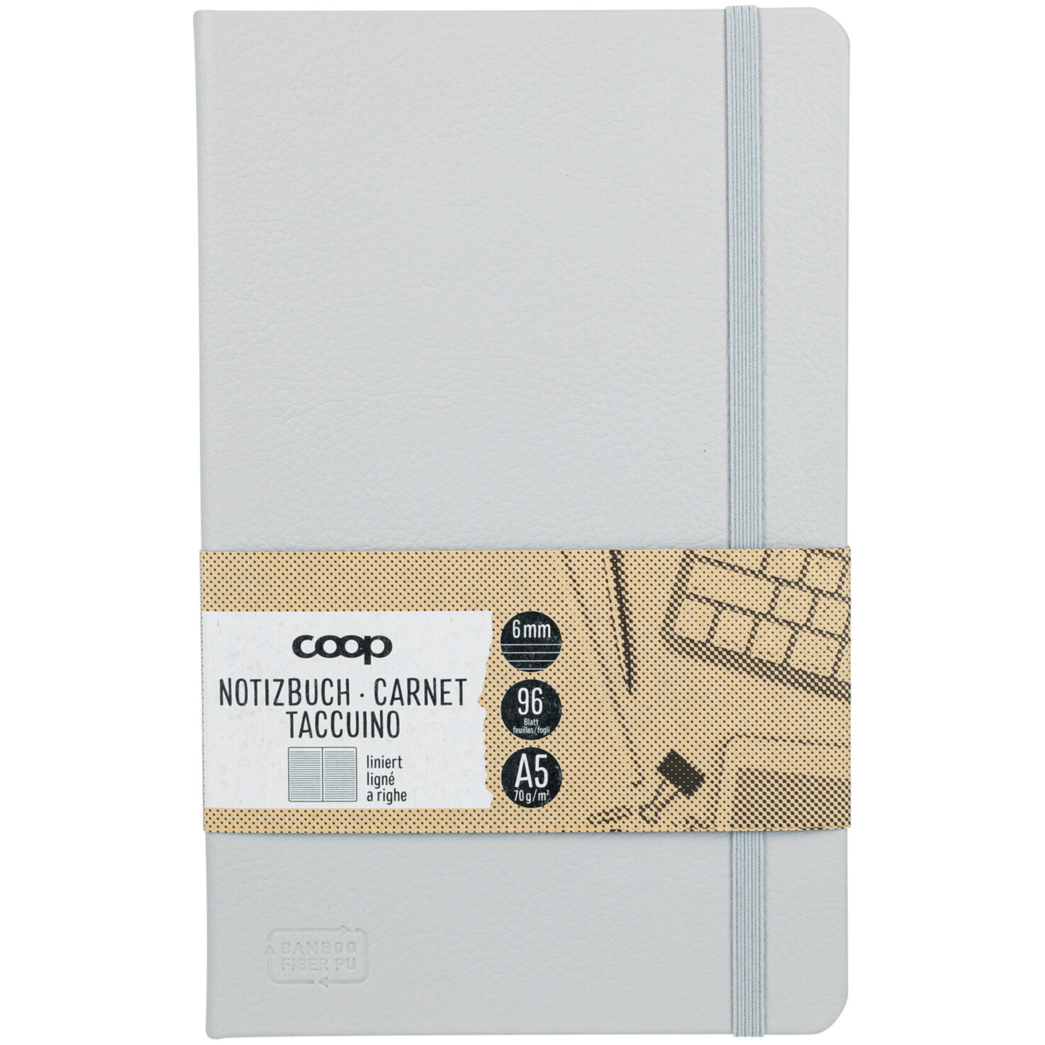 Notizbuch A5 hardcover liniert grau