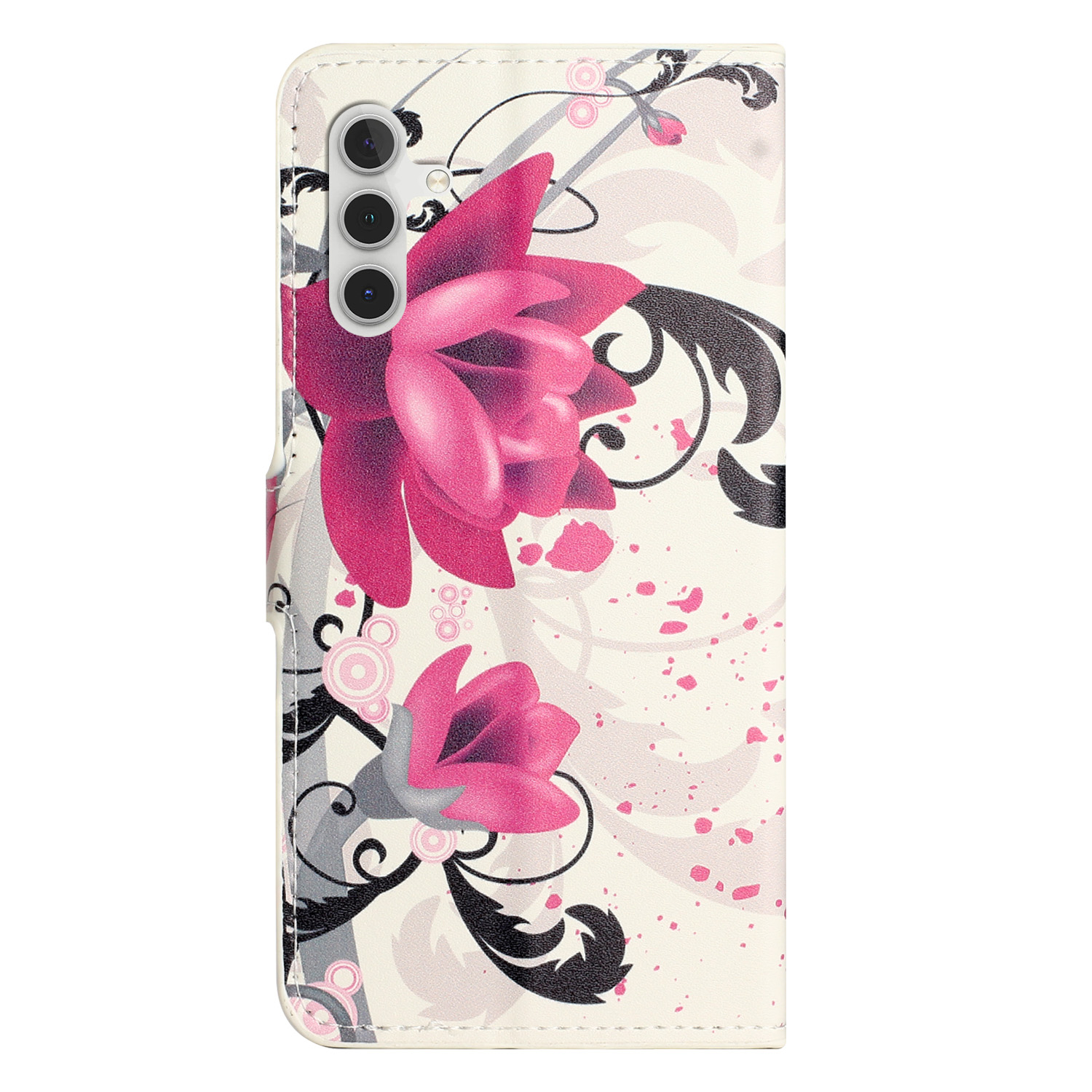 Samsung Galaxy S24 FE Leder Tasche - Lotus Blumen