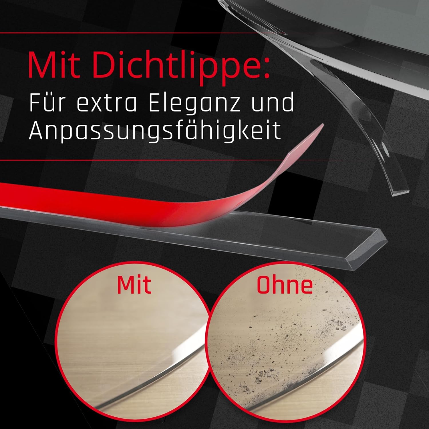 BIJON Glasplatte Rundbogen für Kaminofen mit Dichtlippe, Glasbodenplatte - Funkenschutzplatte Glas mit Facettenschliff, Kamin Hitzeschutz, ESG Sicherheitsglas 85 x 110 cm x 6mm