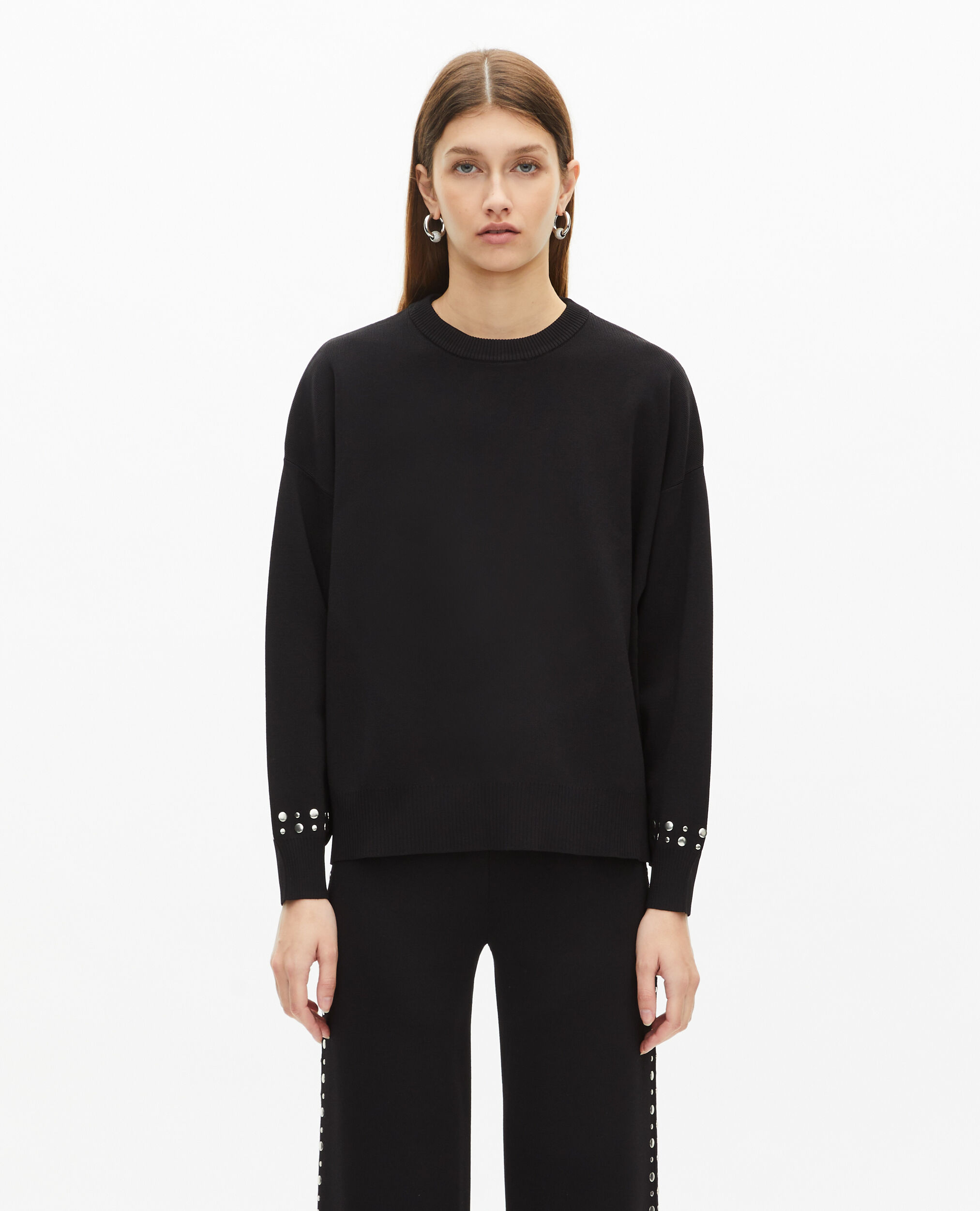 Sweatshirt avec studs noir
