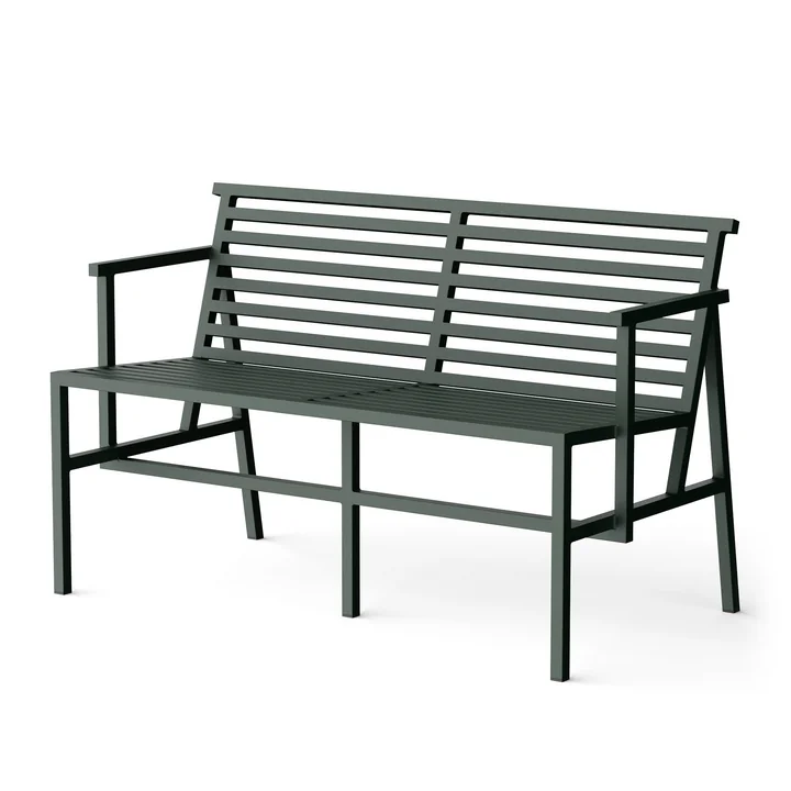 NINE - 19 Outdoors Dining Gartenbank 125 x 75 cm, grün (RAL 200 20 10)