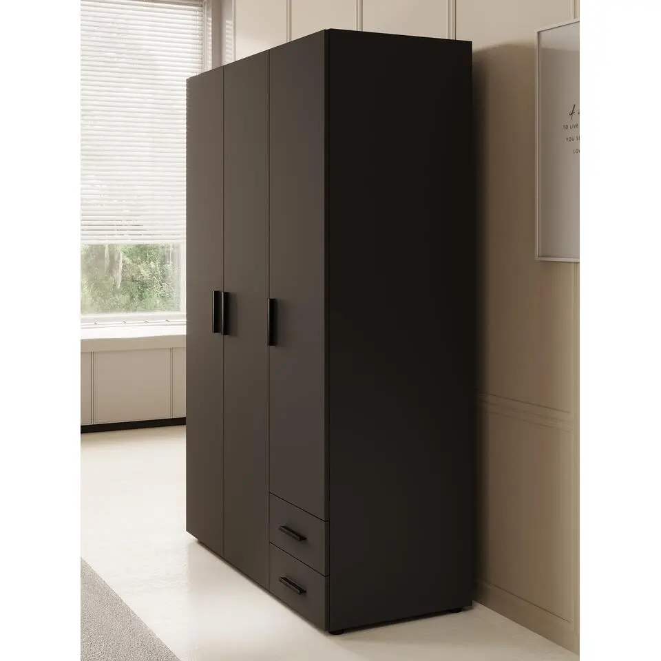 Meubella - Kledingkast Bellini - Antraciet - 120 cm