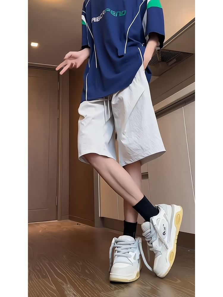 Posive - Effen shorts met trekkoord in de taille