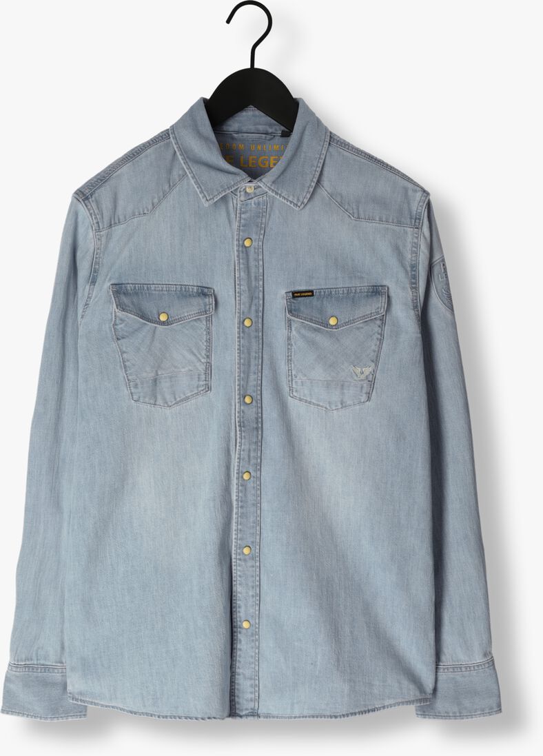 PME LEGEND blauwe pme legend casual overhemd long sleeve shirt real light blue