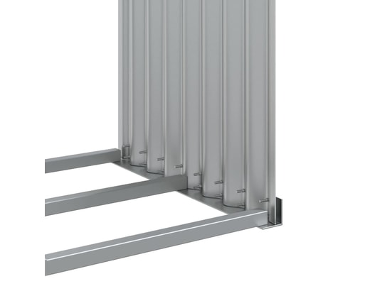 VIDAXL - Sac à outils Porte-bûches argenté 120x45x210 cm acier galvanisé