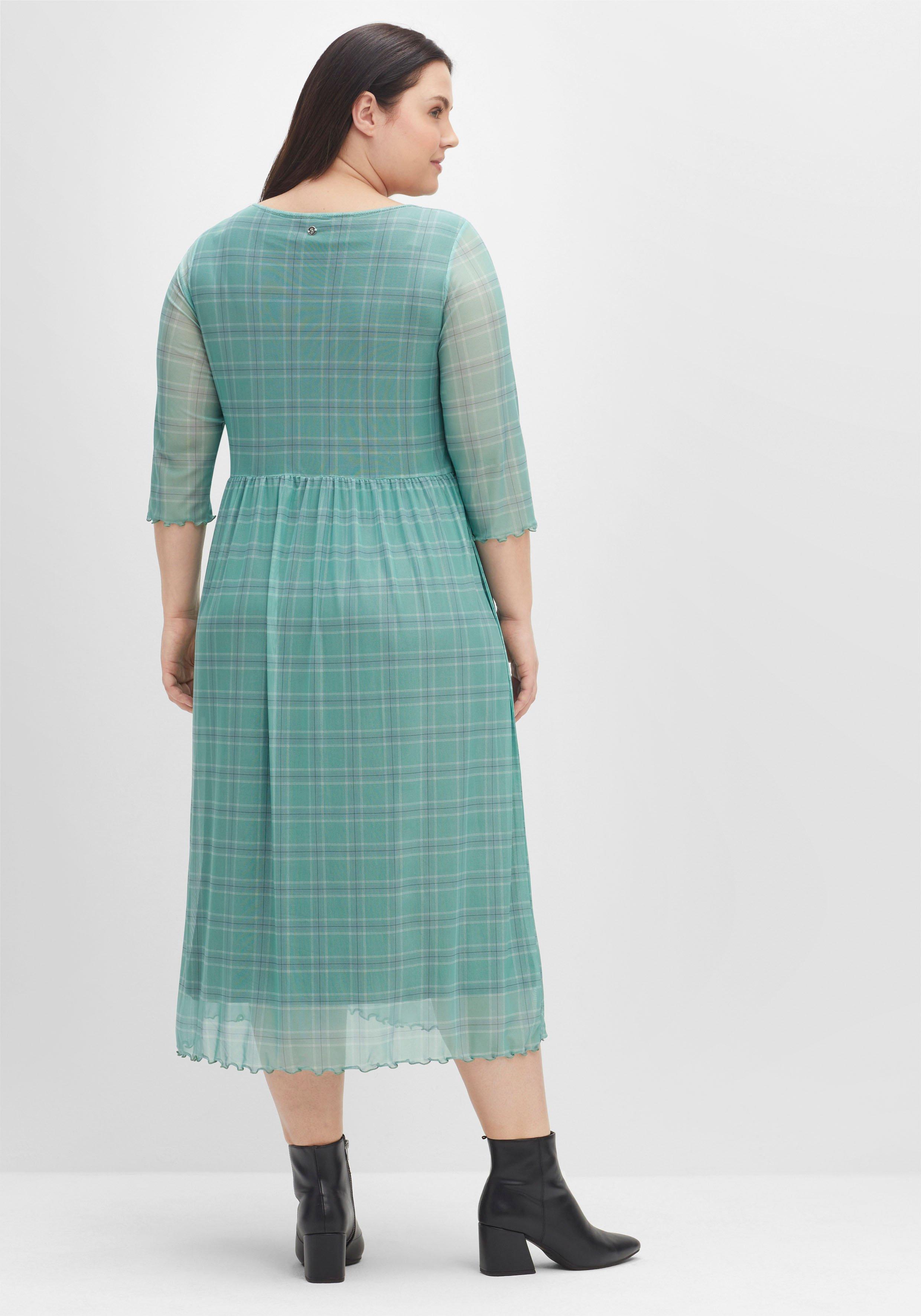 Meshkleid mit Karomuster, gefüttert