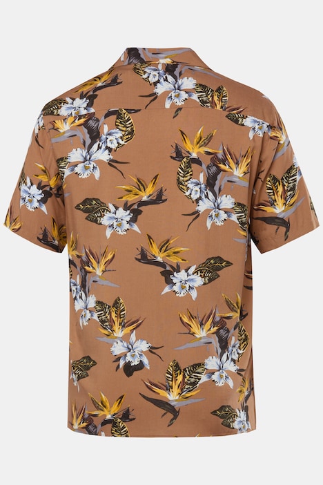 Hemd, Halbarm, Alloverprint, Cuba-Kragen, Cuba-Fit, bis 8 XL