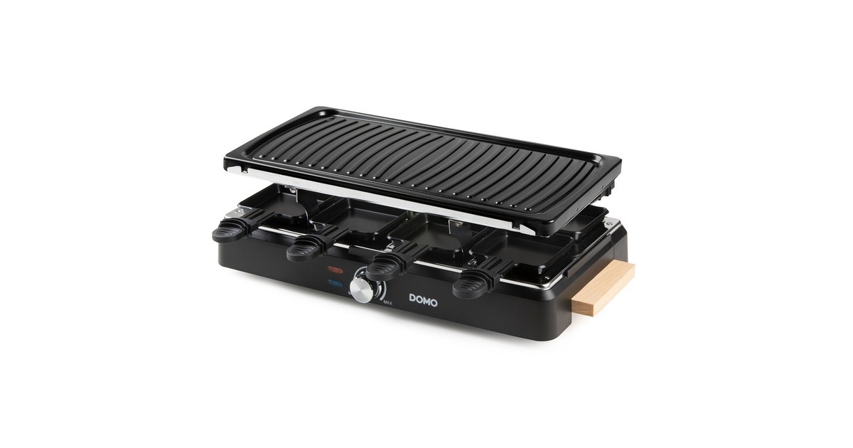 DomoRaclette-grill DO9261G gourmetstel  (Zwart/houtkleur)