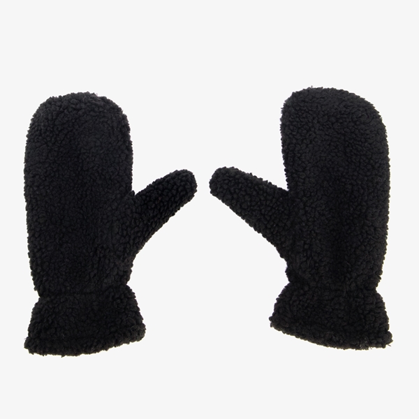 Dames teddy wanten zwart