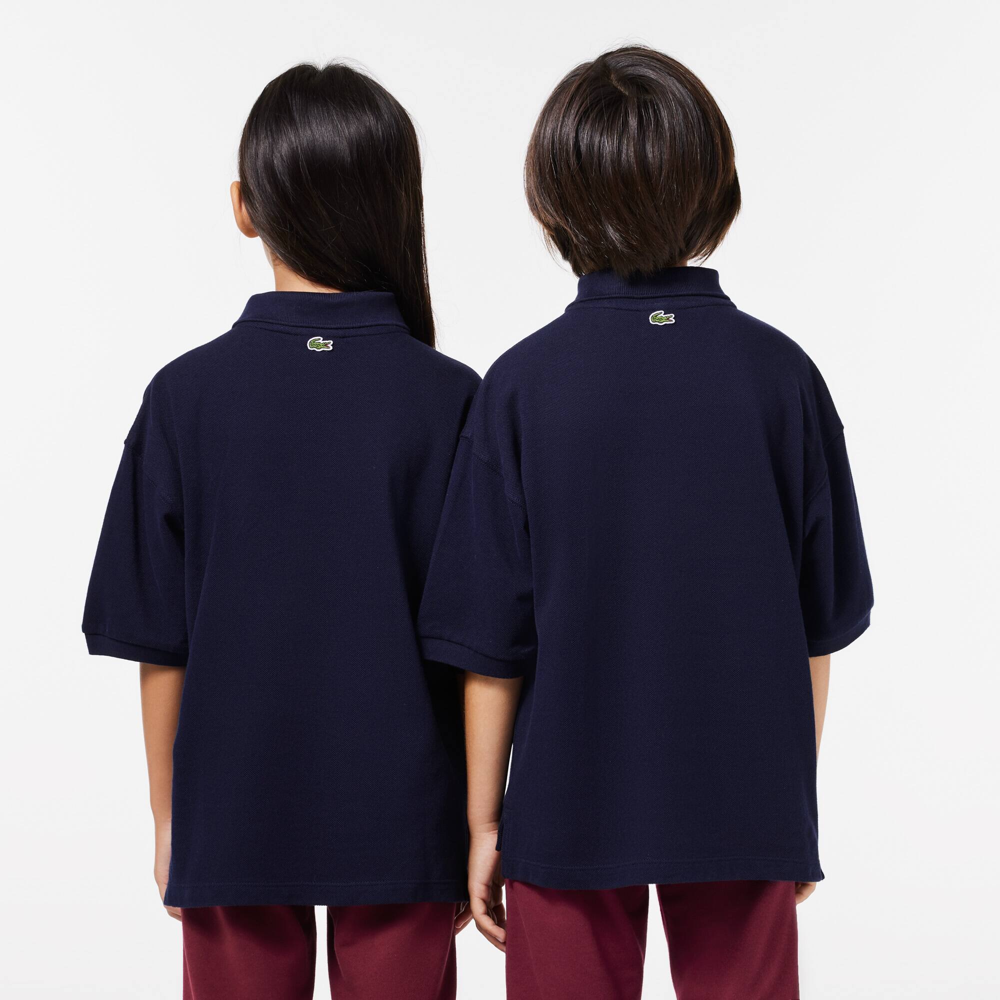 Poloshirt aus Baumwoll-Piqué mit Aufdruck Poloshirts - Blau - Lacoste - Kinder