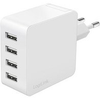 Chargeur secteur USB, 4x USB-A, 24 watts